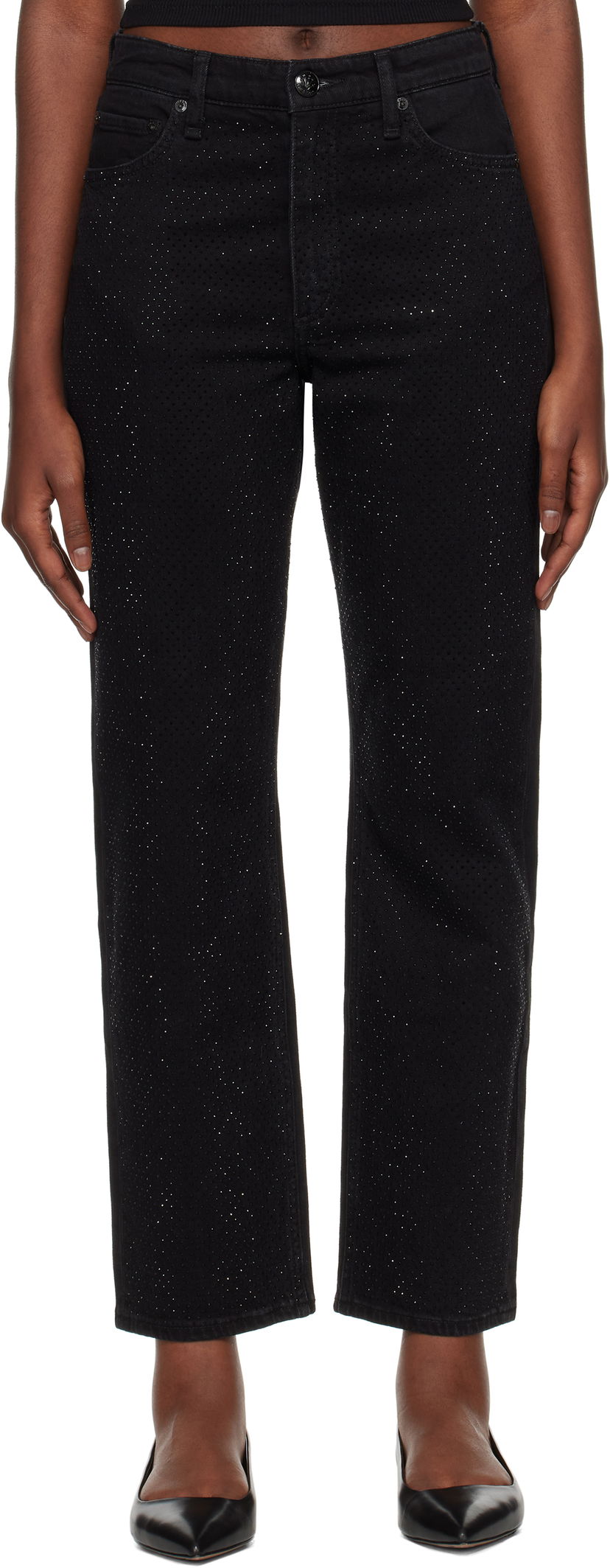 Джинси rag & bone rag & bone Harlow Straight Jeans чорний | WDD24F2956FMSI