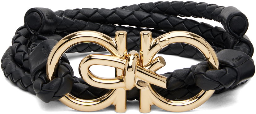 Браслет FERRAGAMO Salvatore Ferragamo Gancini Wrap Bracelet чорний | 780496