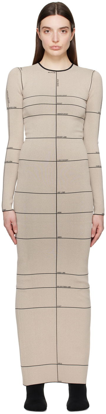 плаття VETEMENTS Checked Maxi Dress бежевий | WE64KN310O