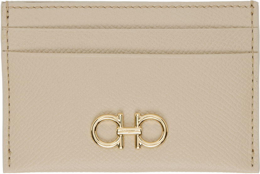 Гаманець FERRAGAMO Salvatore Ferragamo Gancini Card Holder бежевий | 779465
