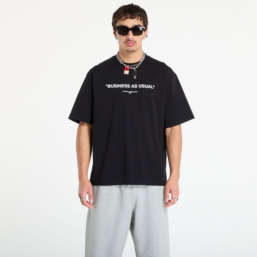 Футболка Off-White Off-White Business Quote Skate Short Sleeve T-Shirt чорний | OMAA120F25JER0121001