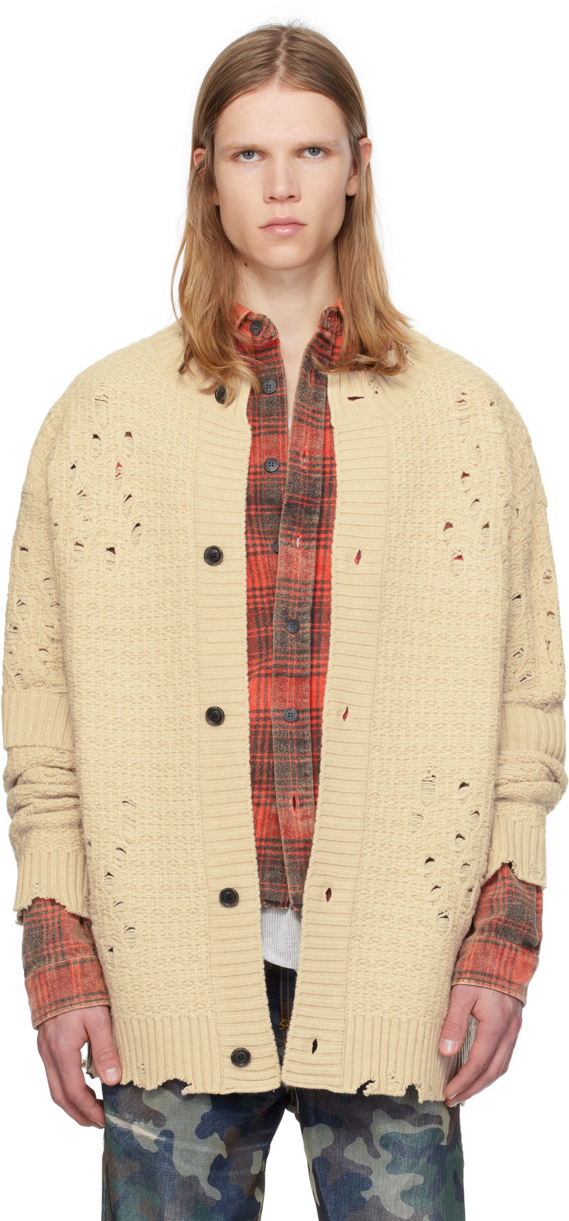 Cветр Andersson Bell Wool Long Cardigan бежевий | atb1156m