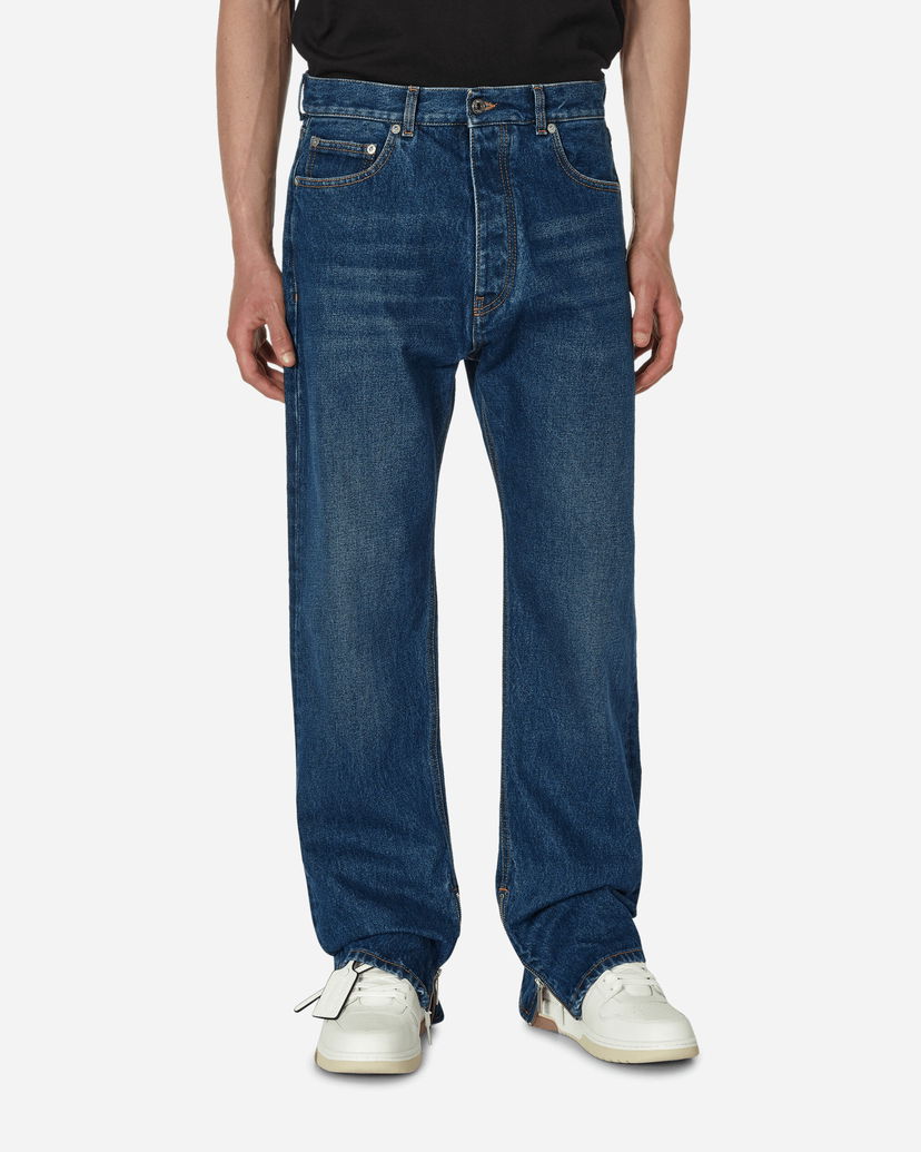 Джинси Off-White Arrow Tab Zip Skate Jeans Medium Blue Синій | OMYA177F23DEN002 4400