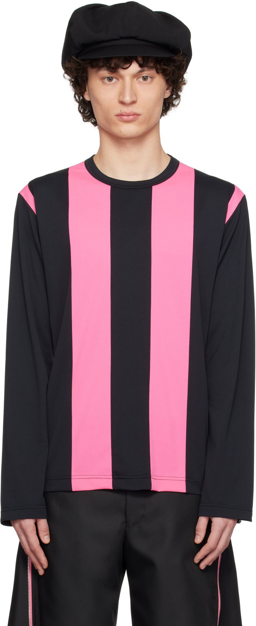 Футболка Comme des Garçons Comme des Garçons Homme Plus Jacquard Long Sleeve T-Shirt чорний | PO-T011-051