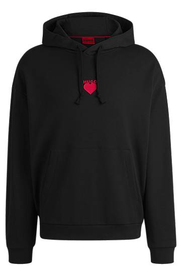 Світшоти BOSS Terry Hoodie with Slogan and Heart Graphics чорний | 50530577