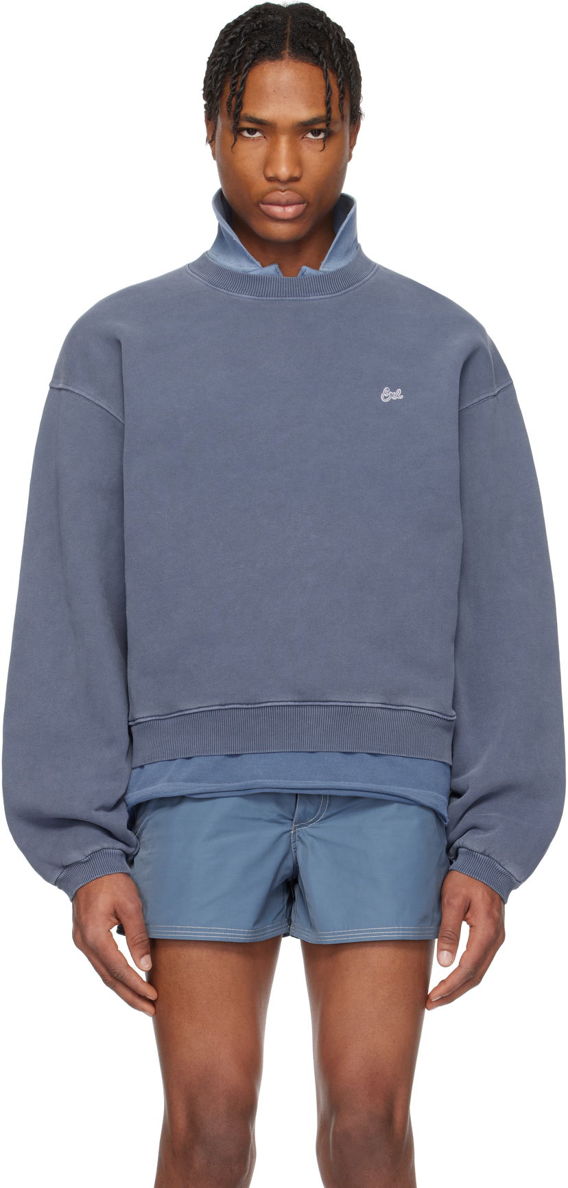 Cветр ERL ERL Crewneck Sweatshirt Синій | ERL10T027