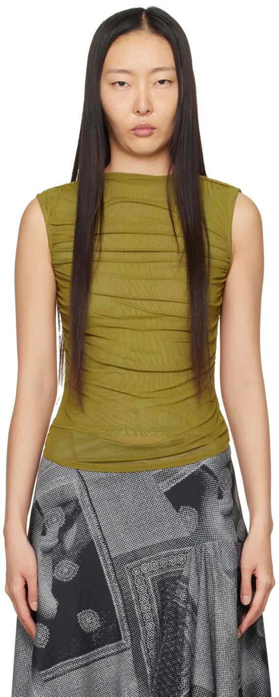 Безрукавка Miaou Miaou Cam Ruched Tank Top Зелений | 7093PM2CED