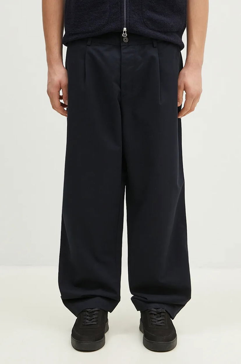 Штани Universal Works Universal Works Pleated Trousers темно-синій | 31149.NAVY
