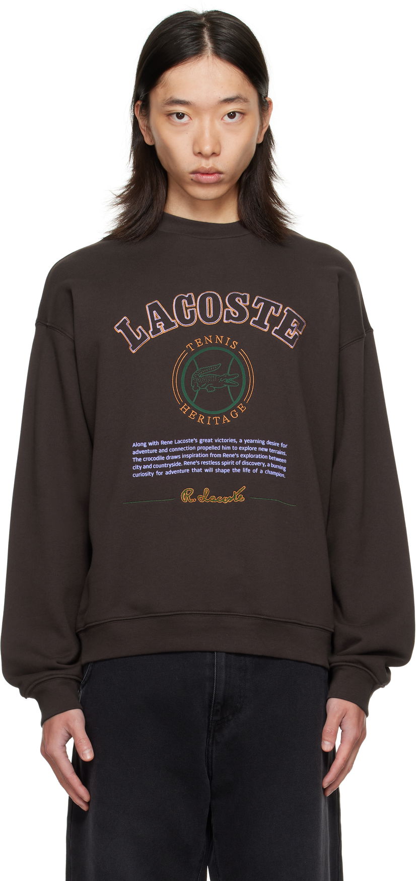 Світшоти Lacoste Embroidery Fleece Heritage Sweatshirt Коричневий | SH5888_SKB