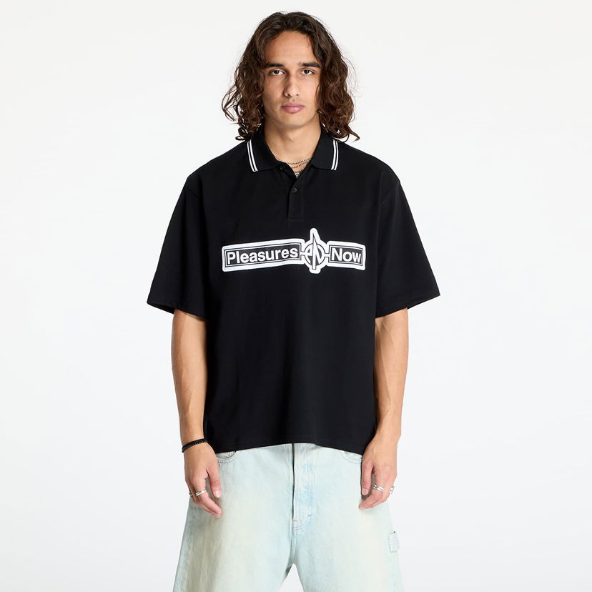 Футболка Pleasures Pn Boxy Polo Black чорний | P24F049 BLACK