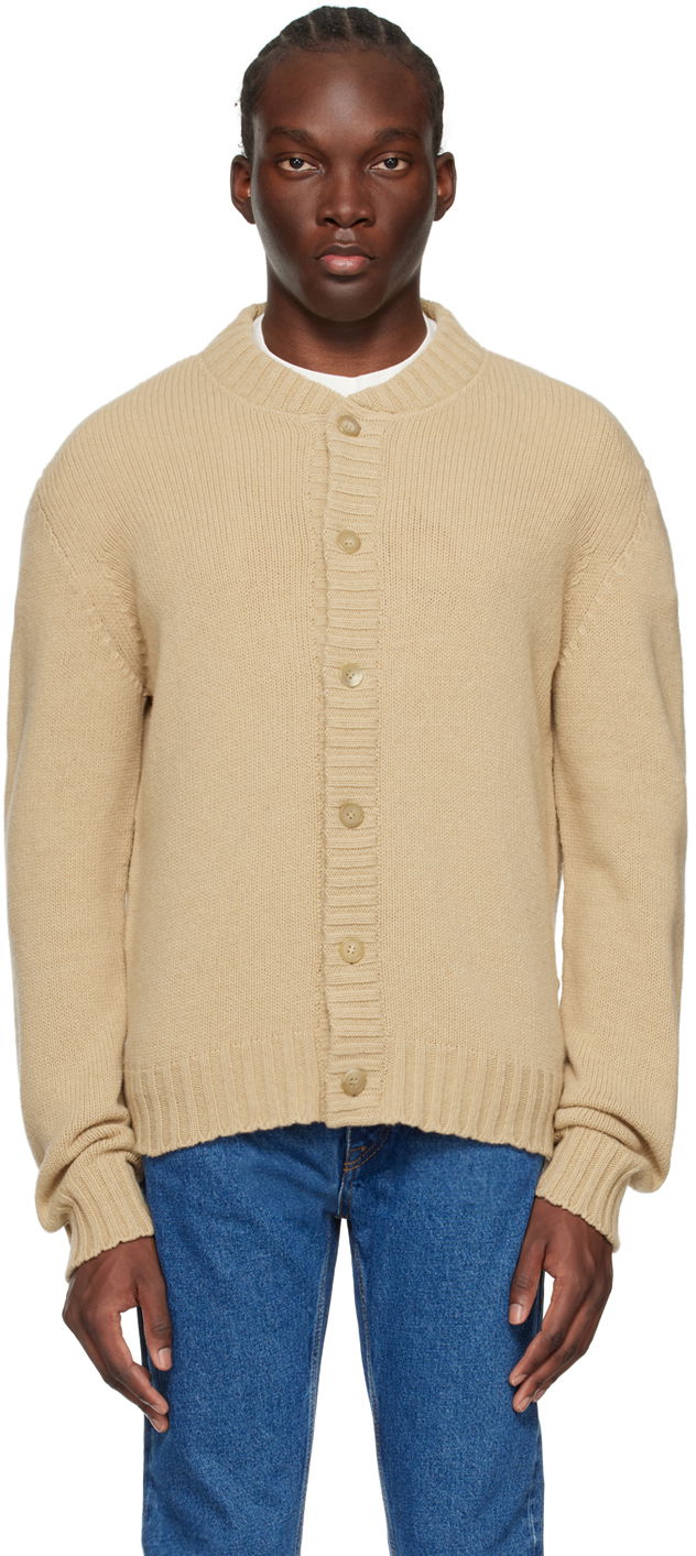 Cветр Palm Angels Embroidered Cardigan бежевий | PMHB025C99KNI0016101