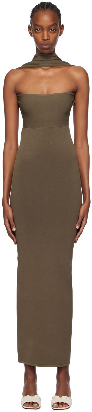 плаття TOTEME Totême Slip-Through Midi Dress Зелений | 241-WRD1093-YA0028