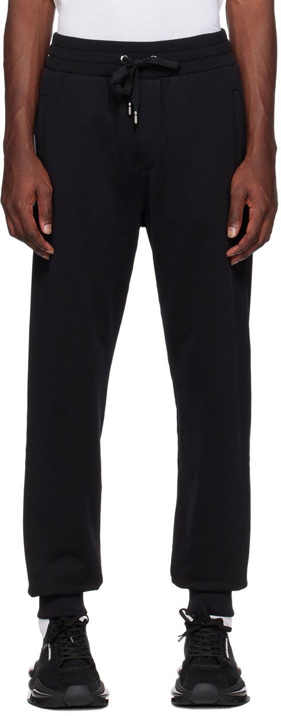 Спортивні штани Dolce & Gabbana Black Printed Lounge Pants чорний | GVUYATFU7DU