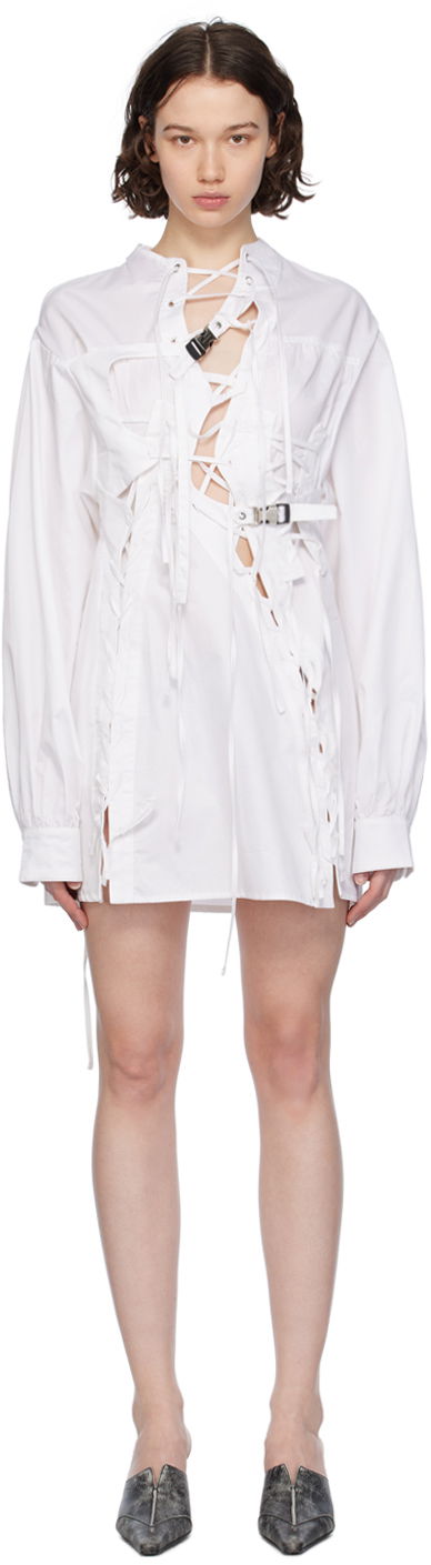 плаття Ottolinger Ottolinger Lace-Up Mini Dress білий | 1100301
