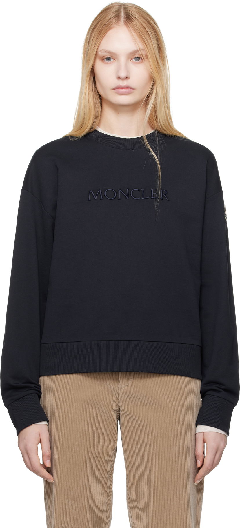 Cветр Moncler Moncler Embroidered Logo Sweatshirt чорний | K10938G0001689A1K