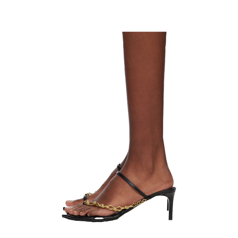 Кросівки та взуття Bottega Veneta Leaf Sandals чорний | 775409 V3H60