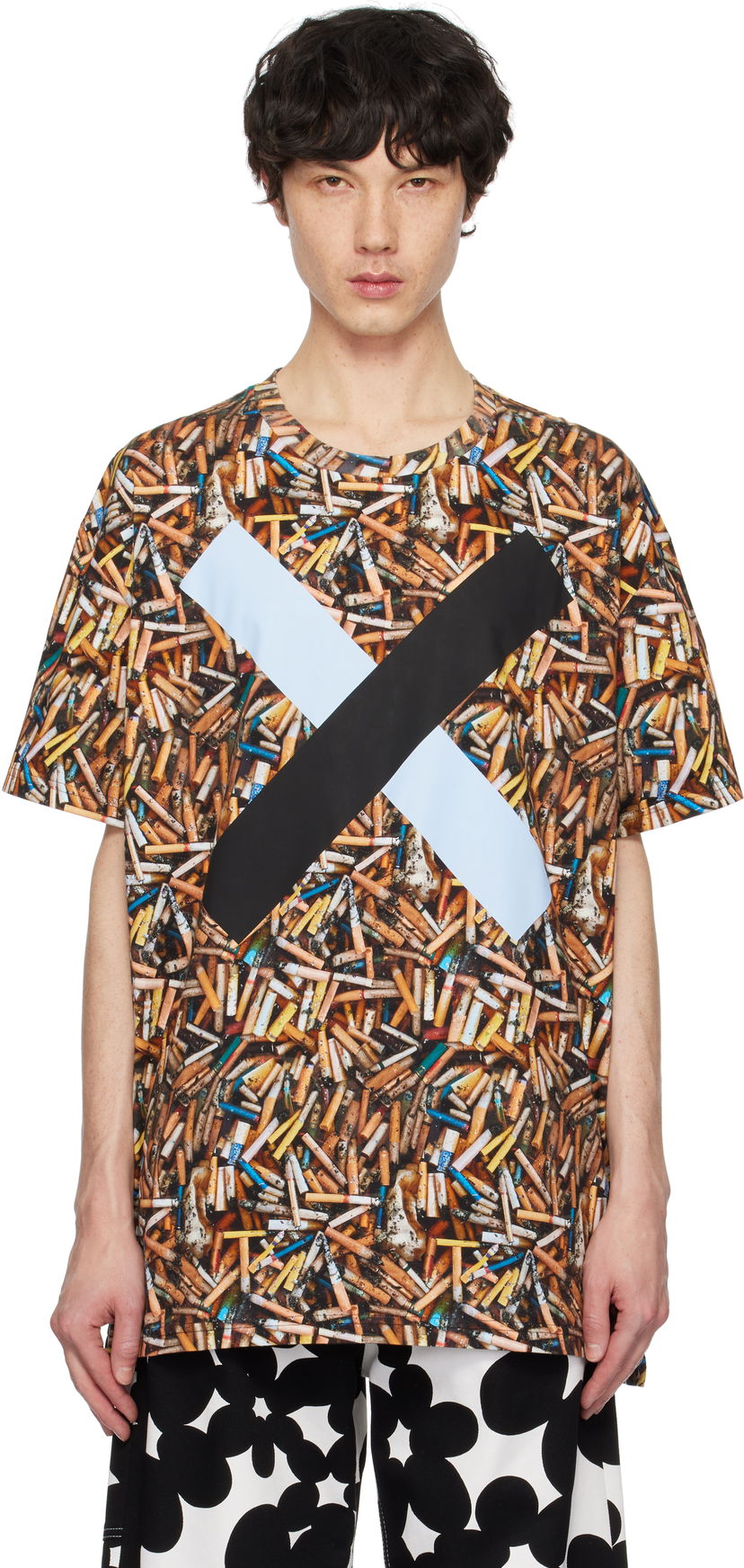 Футболка Vivienne Westwood Vivienne Westwood Oversized Cigarette Butt Print T-Shirt Коричневий | 3G010018-J006E-AAA-