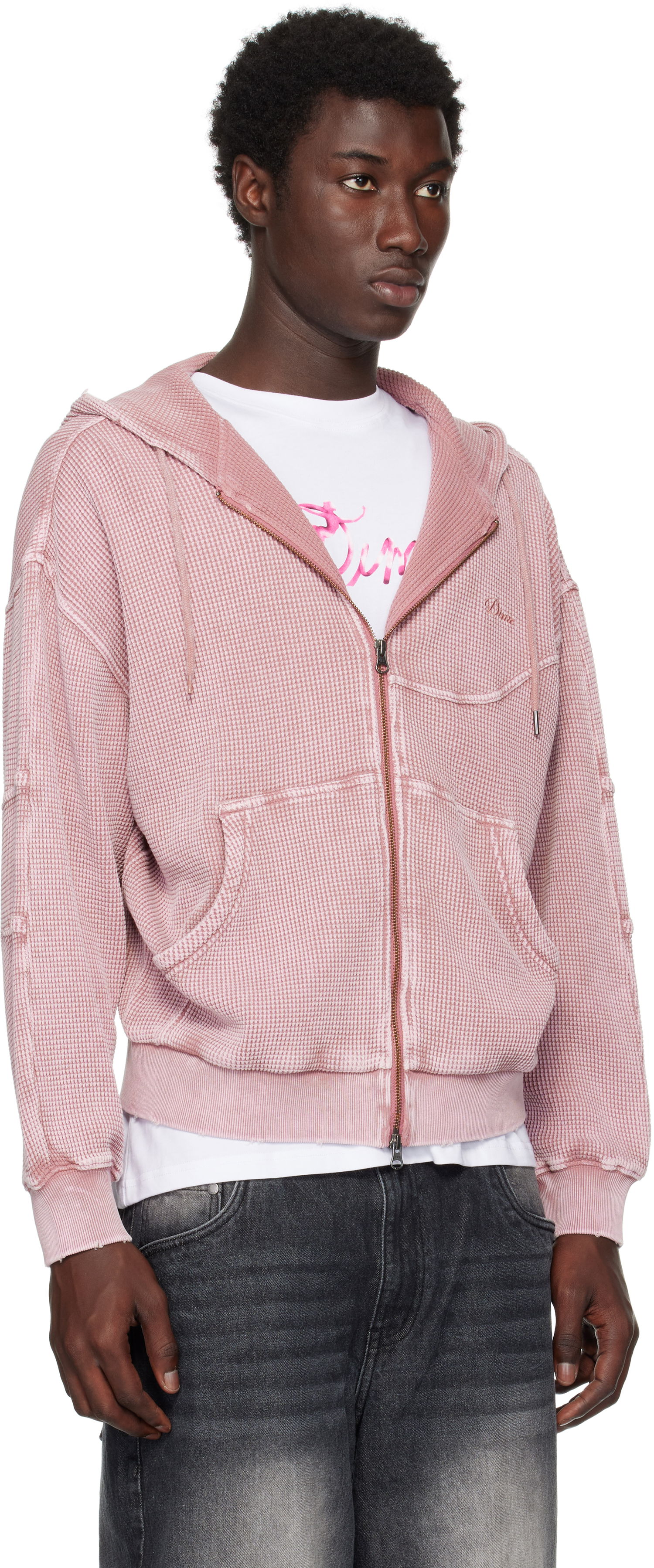 Світшоти Dime Dime Premium Waffle Zip Hoodie Рожевий | DIMESU258MAU, 1