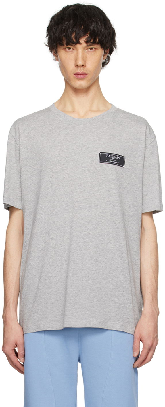 Футболка Balmain Patch T-Shirt Сірий | CH1EG000JH84