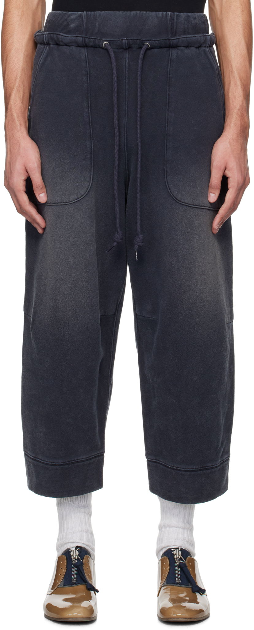 Спортивні штани R13 R13 Deconstructed Cropped Sweatpants Синій | R13MK254-001BG