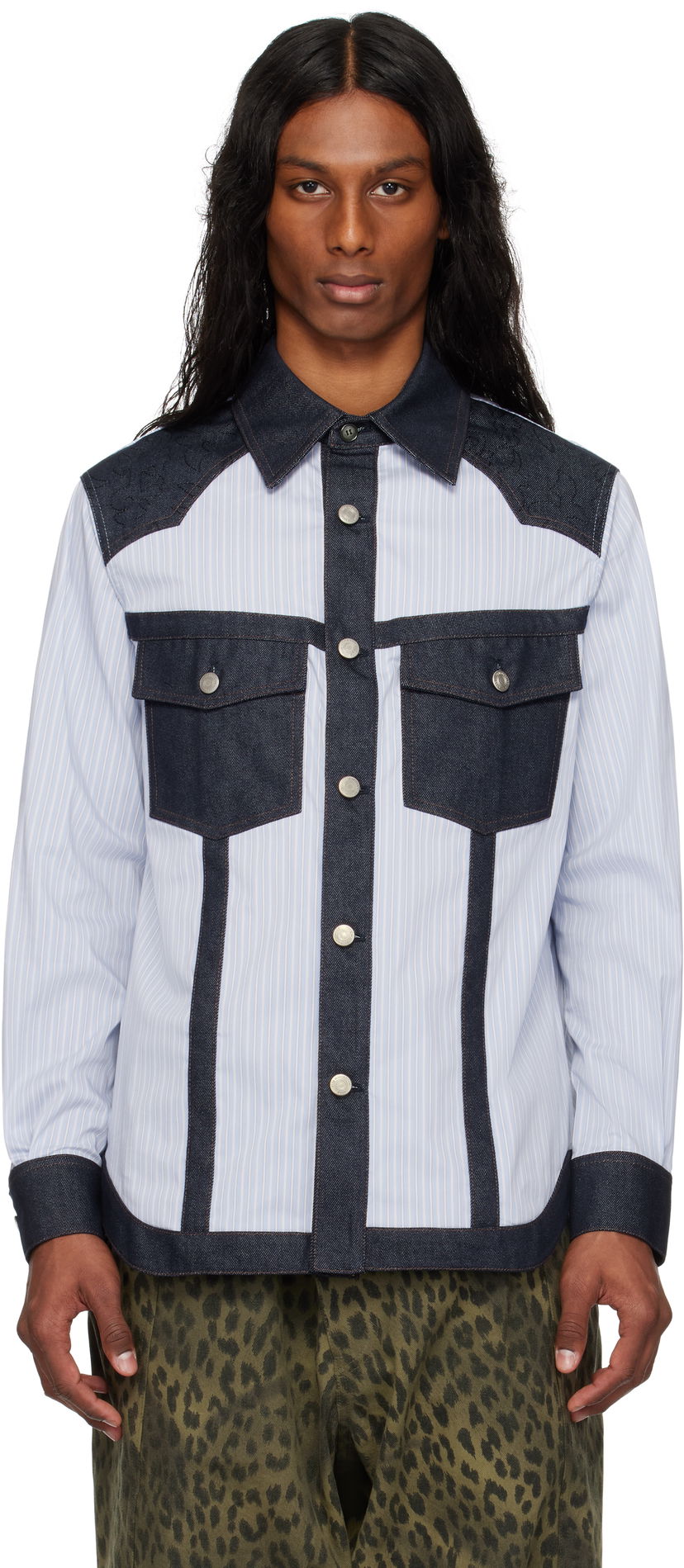 Сорочка Andersson Bell Andersson Bell Denim & Stripe Shirt Синій | atb1274m