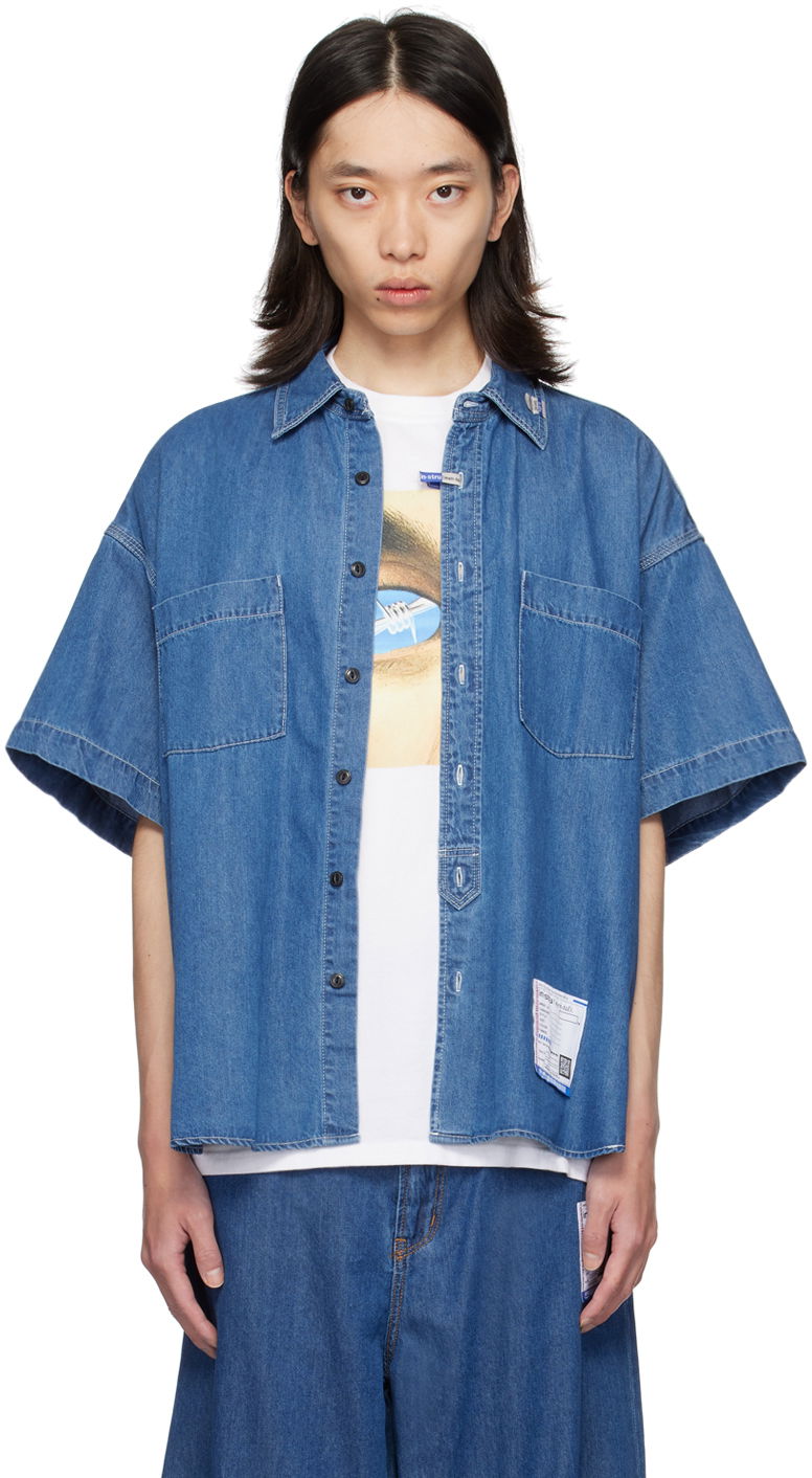 Сорочка Maison MIHARA YASUHIRO Maison MIHARA YASUHIRO Half-Sleeve Denim Shirt Синій | I12SH003