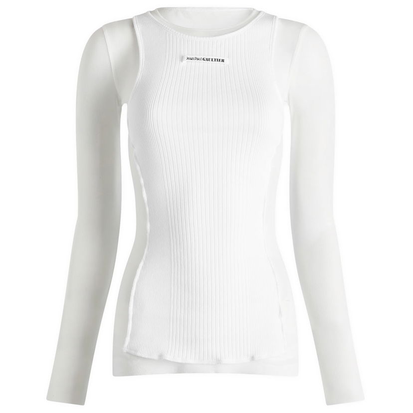Безрукавка Jean Paul Gaultier Gaultier Logo Layered Vest білий | 2430FTO193BT0010101