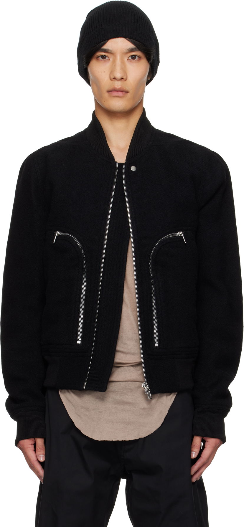 Куртка бомбер Rick Owens Rick Owens Bauhaus Flight Jacket чорний | RU02E1749 WBD