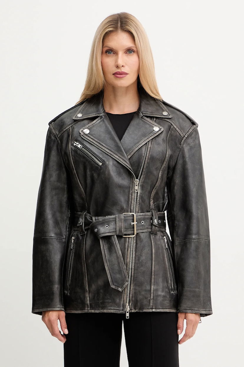 Куртка STAND STUDIO Stand Studio Leona Oversized Leather Jacket чорний | 66547.7830