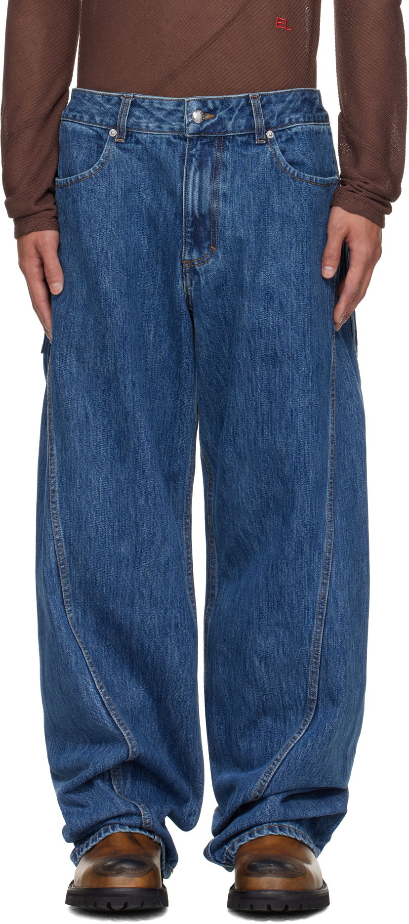 Джинси Eckhaus Latta Eckhaus Latta Bend Jeans Синій | 1225-EL-PF25-VI