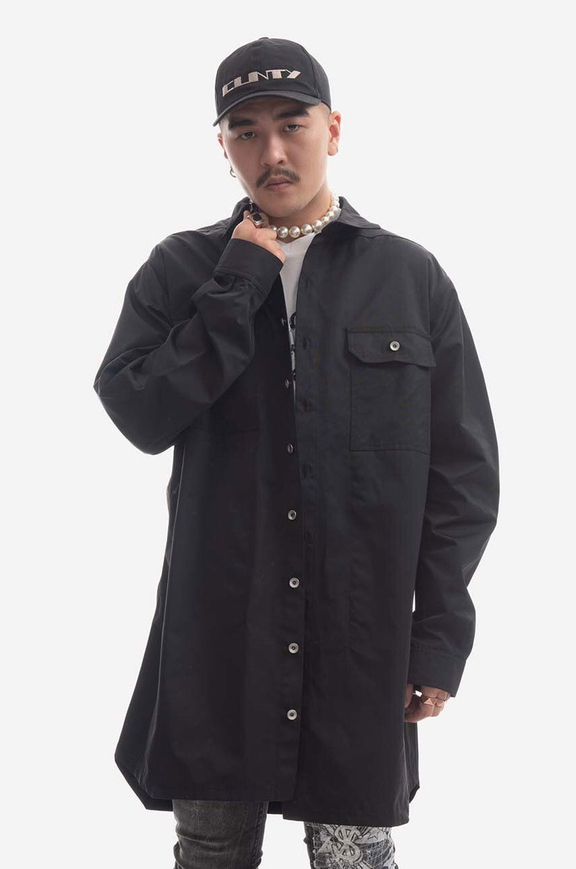 Сорочка Rick Owens Woven Jumbo Shirt чорний | DU01C6753.MUEP3.BLACK