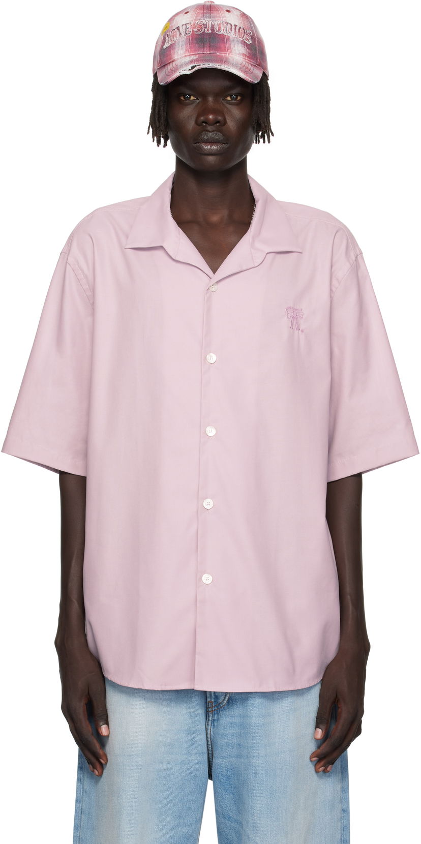 Сорочка Acne Studios Acne Studios Button-Up Camp Collar Shirt Рожевий | BB0634-