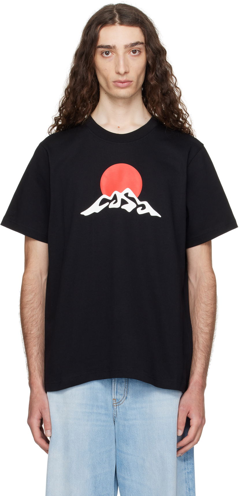 Футболка Casablanca Casablanca Montagne Snow Print T-Shirt чорний | MPF25-JTS-001-02