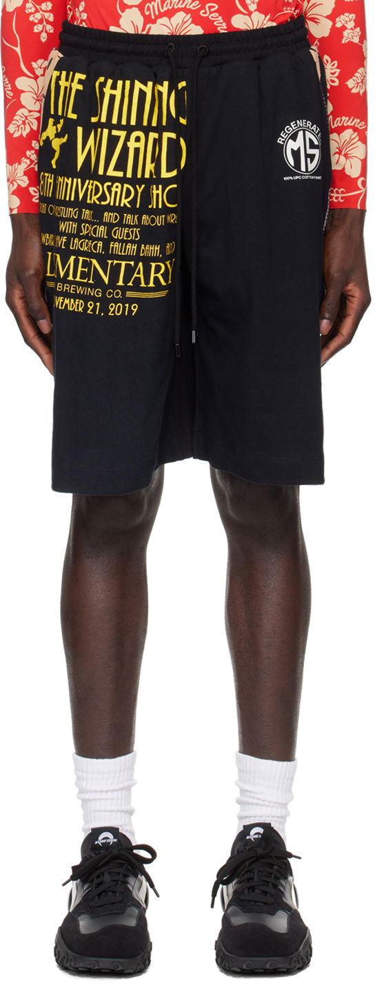 Шорти Marine Serre Regenerated T-Shirt Shorts чорний | MSH007 UJER0003