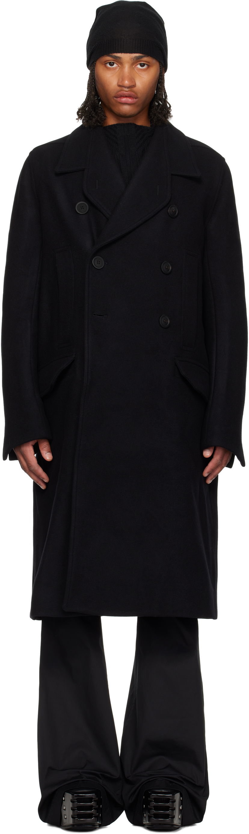 Пальто Rick Owens Rick Owens Concordians Officer Coat чорний | RU02E1982 WSF