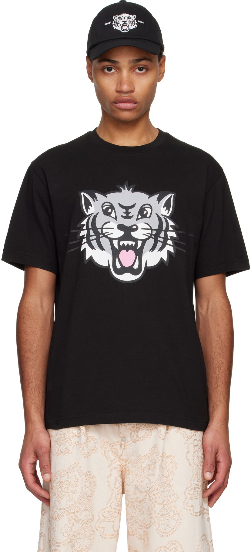 Футболка KENZO Happy Tiger Graphic T-Shirt чорний | FF55TS5334SG