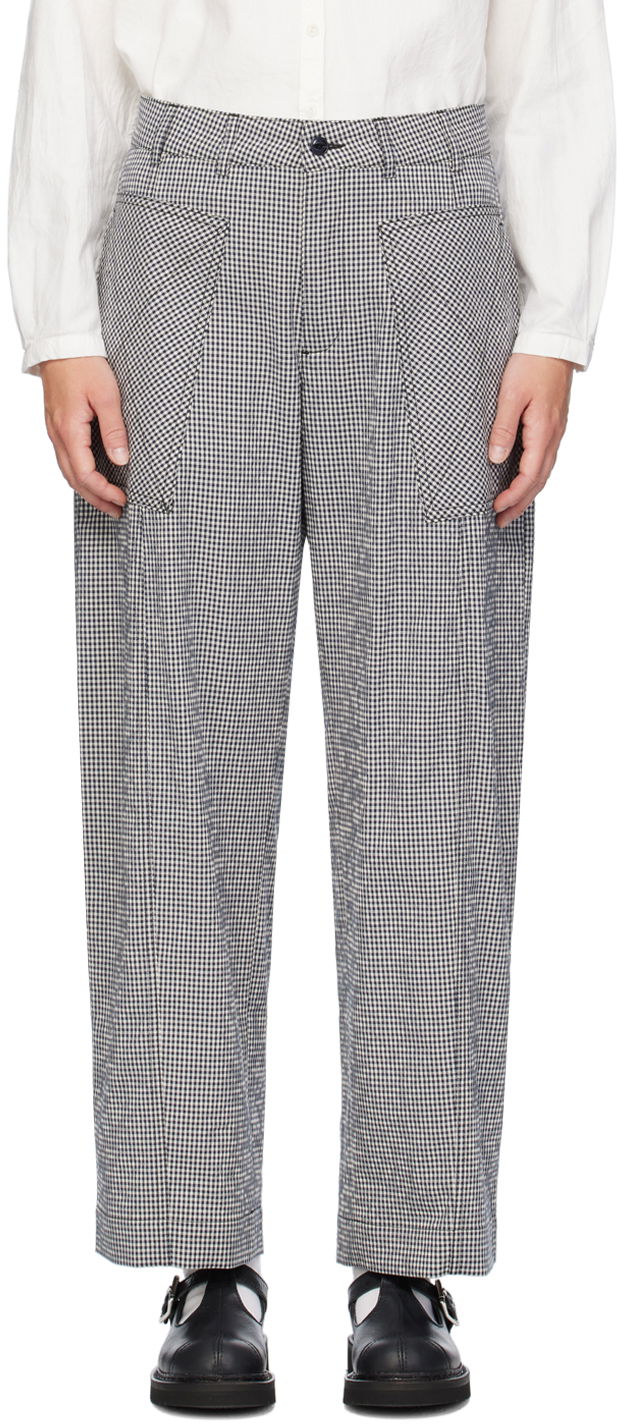 Штани YMC YMC Peggy Gingham Check Trousers Синій | Q4WMI