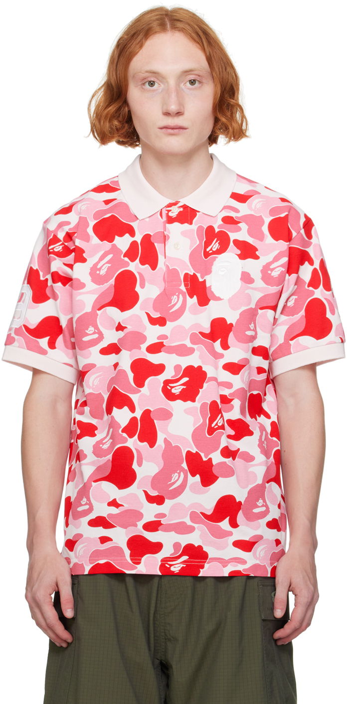 Сорочка поло BAPE Polo With Print Рожевий | 001POK301002M
