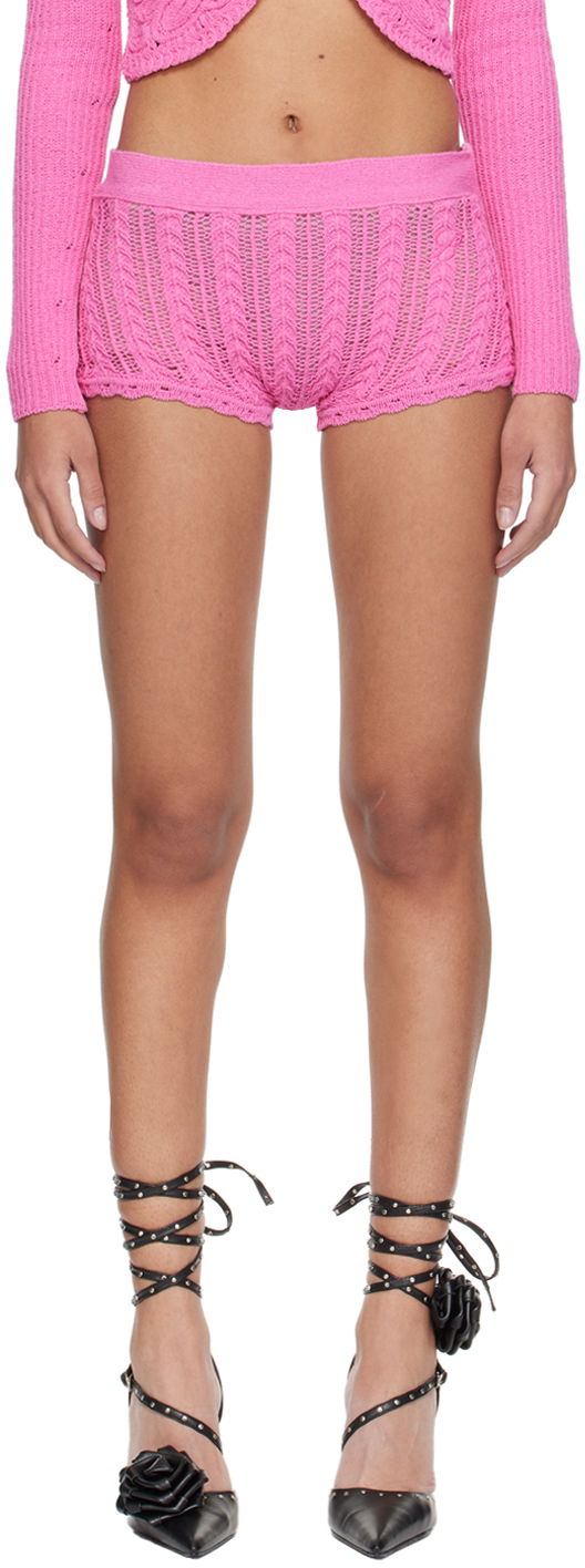 Шорти Blumarine Scalloped Knit Shorts Рожевий | P422P112A