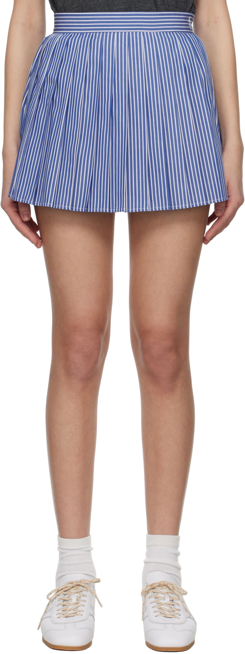 Спідниця Sporty & Rich Sporty & Rich Striped Pleated Anae Miniskirt Синій | SK018612302ST02