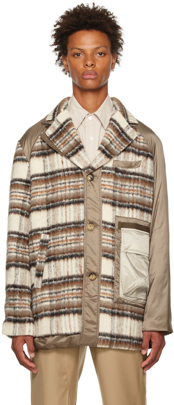 Куртка Feng Chen Wang Feng Chen Wang Paneled Jacket бежевий | FMF14CT06