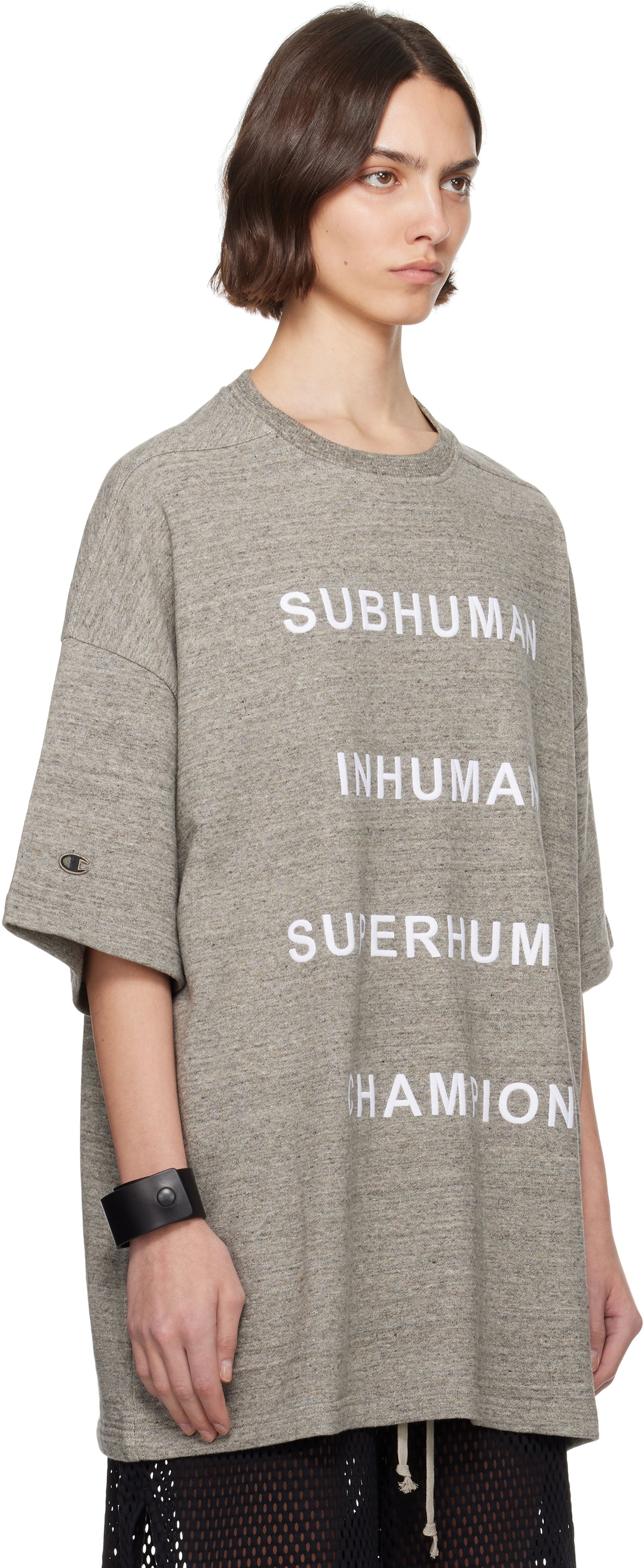 Футболка Rick Owens Rick Owens Champion Edition Tommy T-Shirt Сірий | CW01E1674 CHMJ, 1