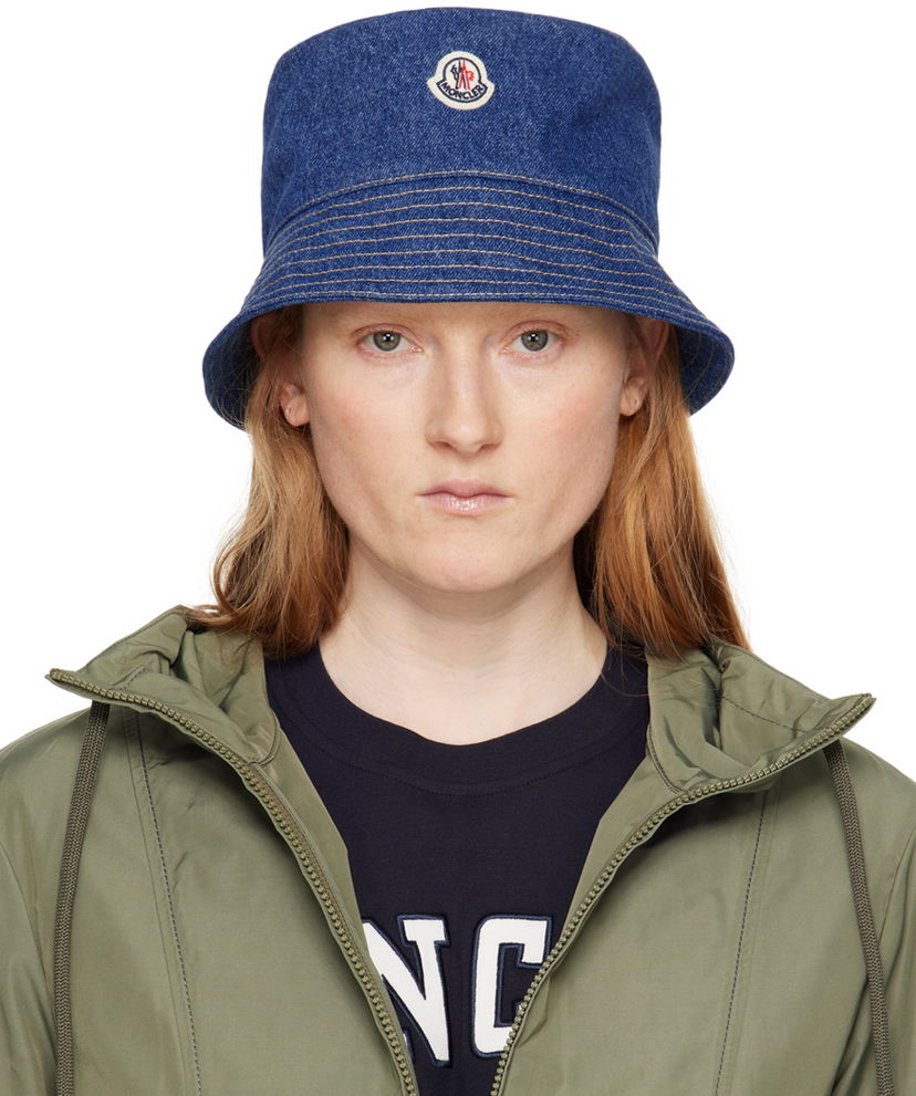 Капелюх Moncler Patch Denim Bucket Hat Синій | J10933B00029M4206