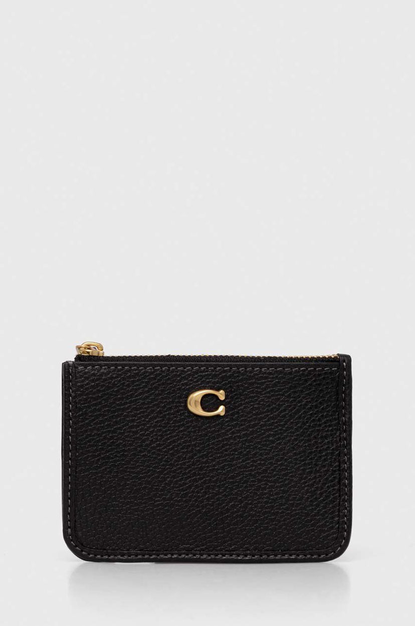 Брелоки Coach Leather Key Case чорний | CR550