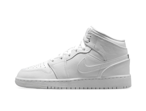 Кросівки та взуття Jordan Air Jordan 1 Mid Triple White GS білий | 554725-136