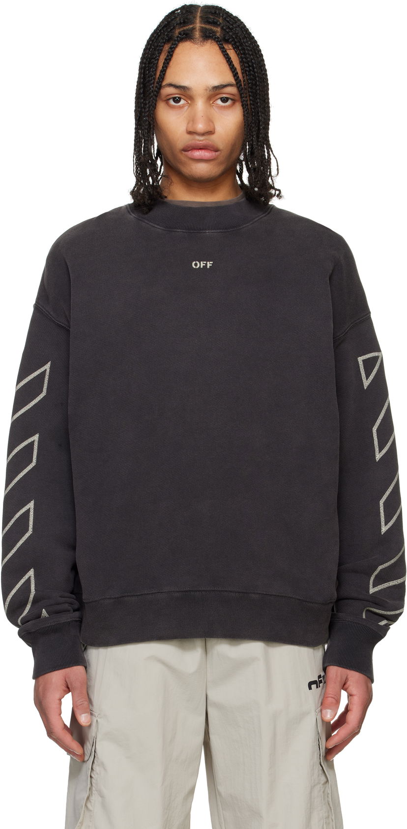 Cветр Off-White Off-White Crewneck Martyrdom Arrow Sweatshirt чорний | OMBA054S25FLE0081361