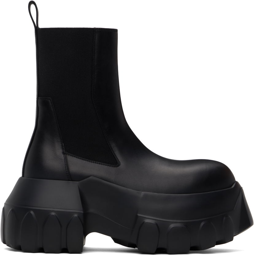 Кросівки та взуття Rick Owens Rick Owens Hollywood Beatle Mega Tractor Chelsea Boots чорний | RU01E5860 LOO