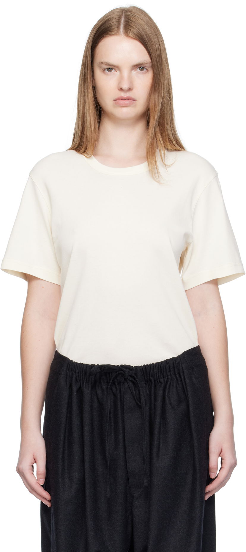 Футболка LEMAIRE LEMAIRE Rib T-shirt білий | TO1440 LJ1016