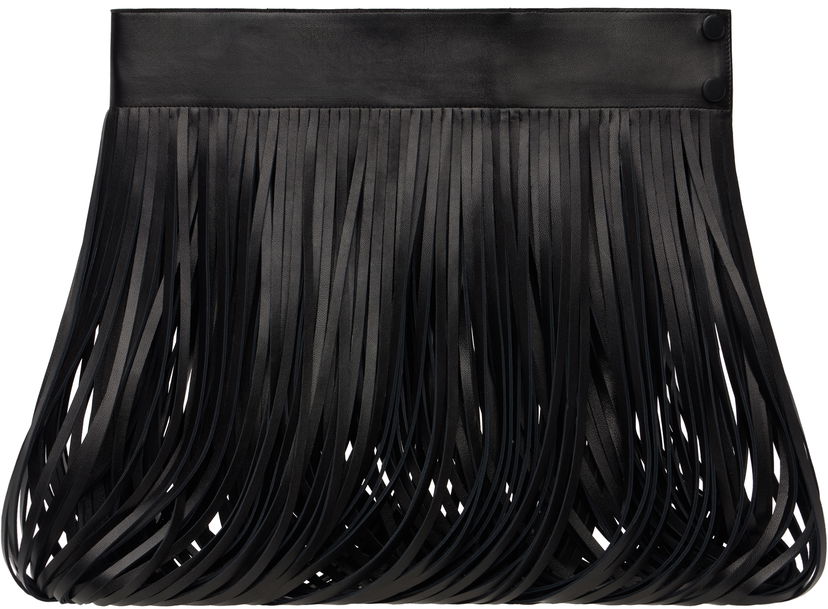 Ремені Alaïa ALAÏA Fringed Leather Waist Belt чорний | AA9J05546C228