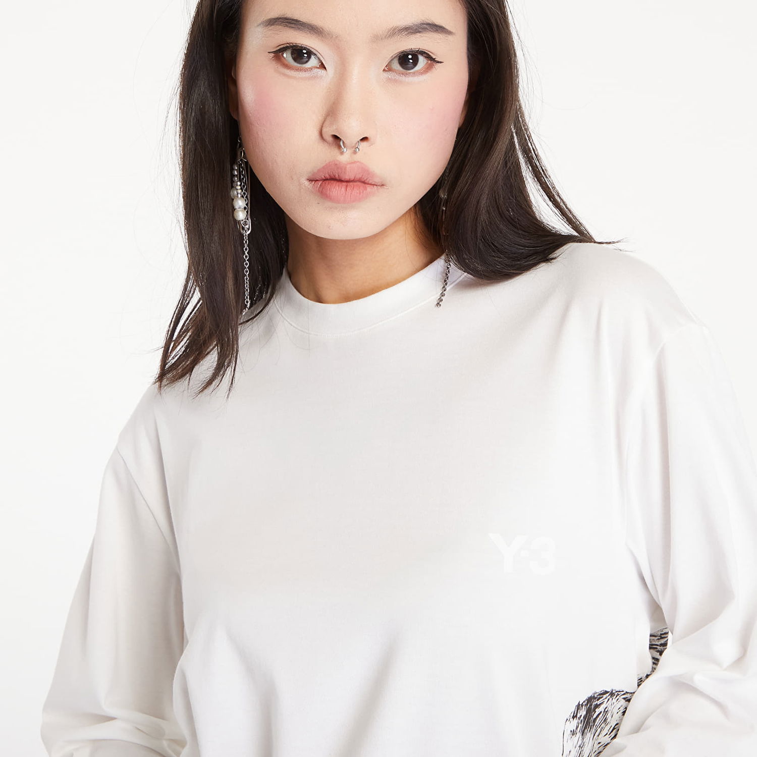 Футболка Y-3 Graphic Long Sleeve Tee UNISEX Core White білий | IX0404, 1